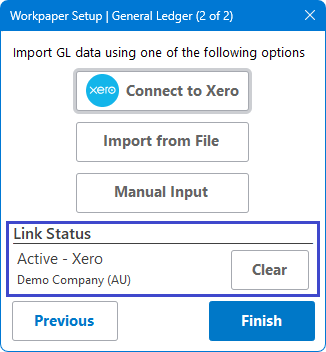 RadiusCore: Connect Xero as the GL data source.