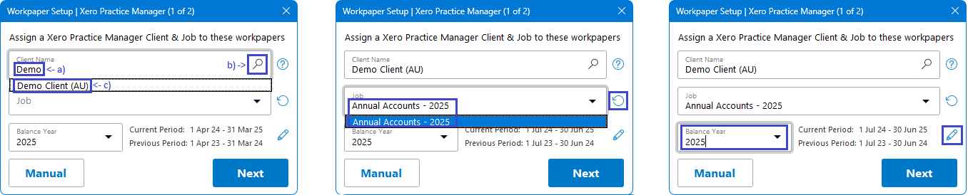 RadiusCore: Workpaper Client setup using Practice Manager integration.